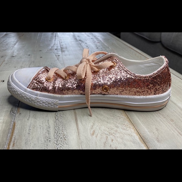 Rose Gold Converse. Worn Twice - Picture 3 of 3